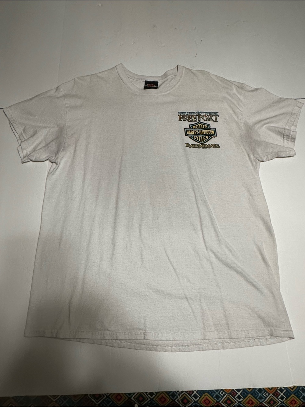Harley-Davidson White Short Sleeve Tee with Small Chest Logo